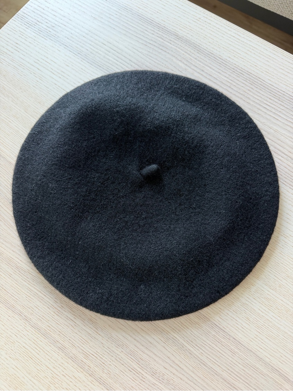 Mango Black Wool Beret